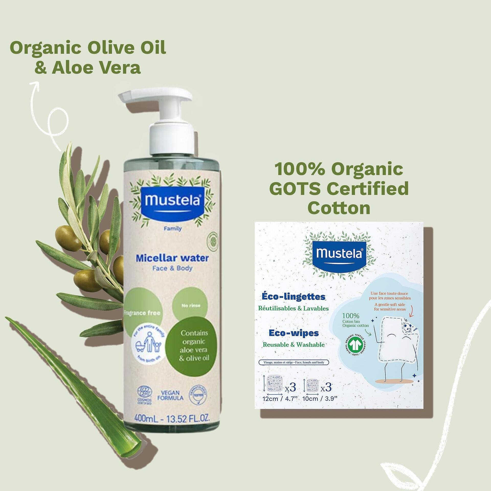 МУСТЕЛА BIO ORGANIC MICELLAR WATER почистваща мицеларна вода 400 мл