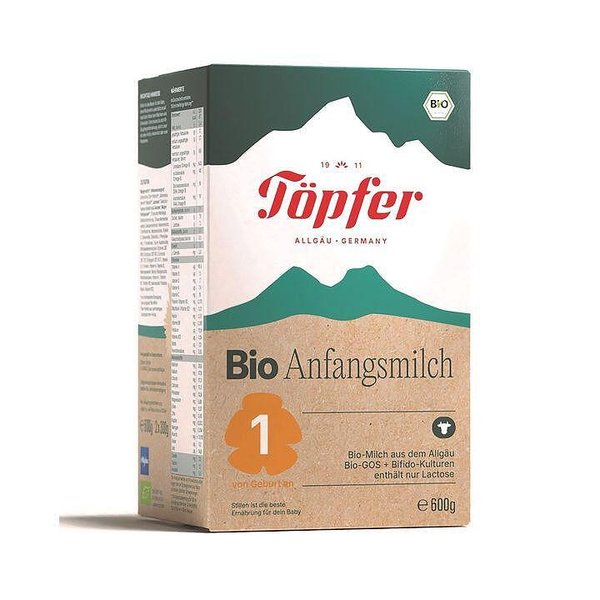 Адаптирано био мляко за кърмачета Topfer, Lactana Bio 1, 600g